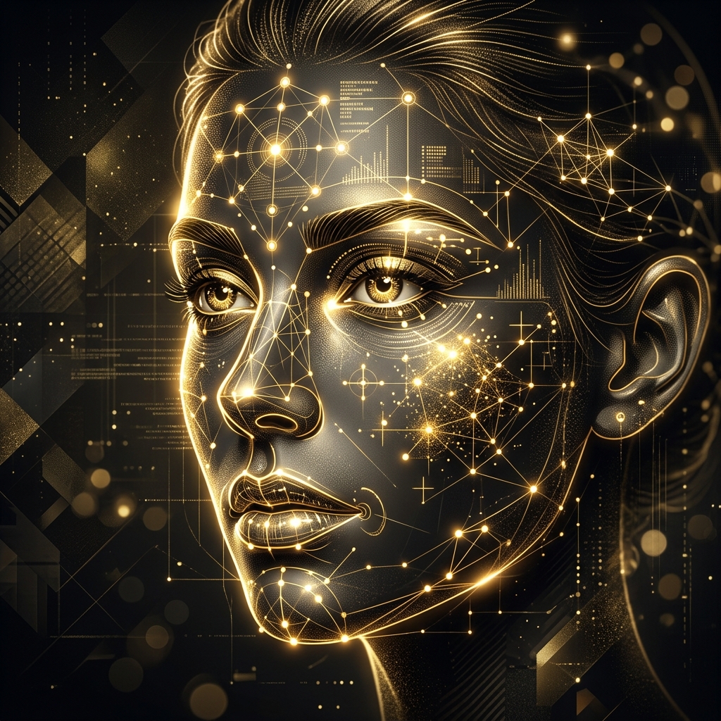 Diagrama mostrando a análise de indicadores faciais pela inteligência artificial